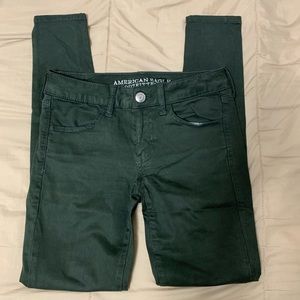 American Eagle Green Jeggings Jeans